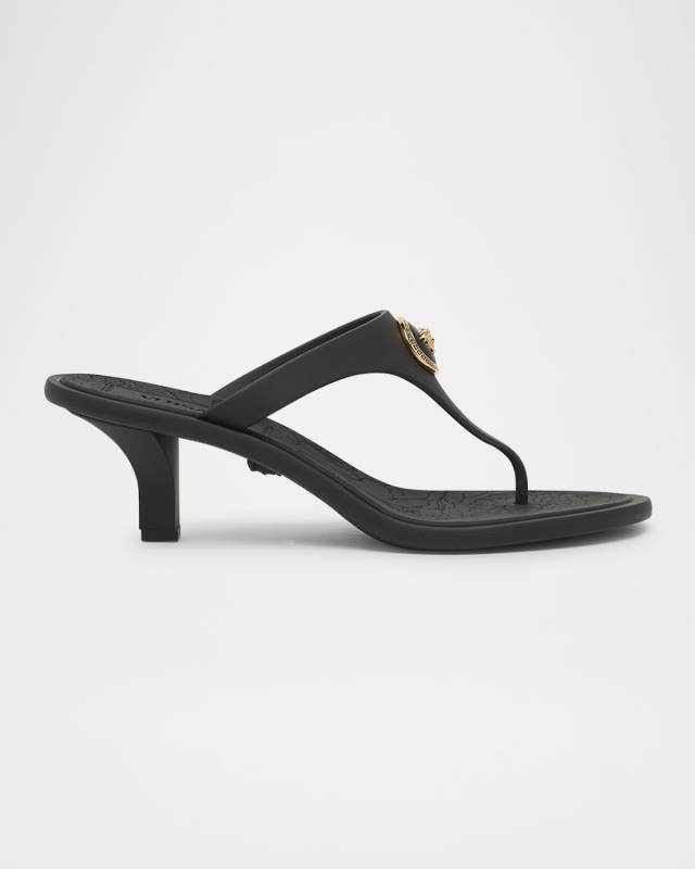 Alia Rubber Kitten-Heel Sandals